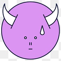 Funky purple devil monster emoji transparent png