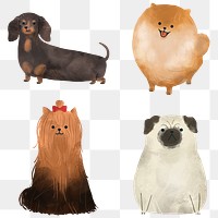 Friendly dogs watercolor collection transparent png