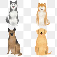 Trained dog collection transparent png