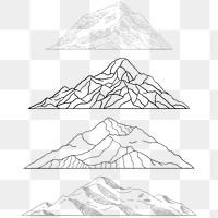 Mountain shapes for logo transparent png