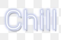 Chill neon word transparent png