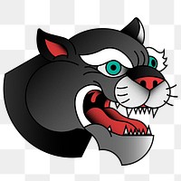 Traditional panther sticker transparent png