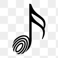 Sixteenth png icon musical note flat design in black