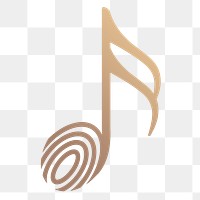Png sixteenth musical note icon flat design in black and gold