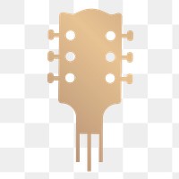 Png guitar icon minimal design in gold