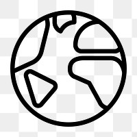 Globe png environment icon in simple line