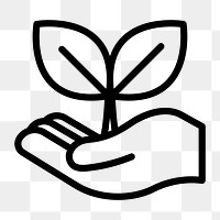 Png sustainable plant icon in simple line