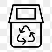 Png recycling bin icon for world environment day in simple line