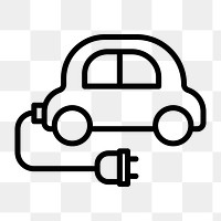 Png EV car icon for world environment day in simple line