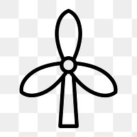 Png wind turbine icon for world environment day in simple line