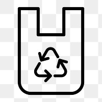 Png recyclable bag icon global warming reduction in simple line