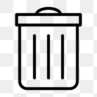 Png recycling bin icon global warming reduction in simple line