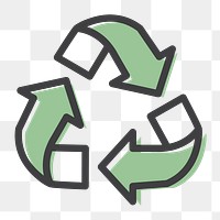 Png recycling icon green earth day symbol in minimal line