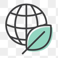 Png sustainable planet icon in simple line