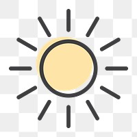 Png sun icon for world environment day in simple line