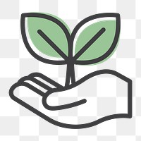 Png sustainable plant icon in simple line