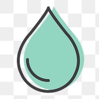 Png water drop icon for world environment day in simple line