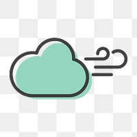 Png windy cloud icon for world environment day in simple line