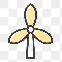 Png wind turbine icon for world environment day in simple line