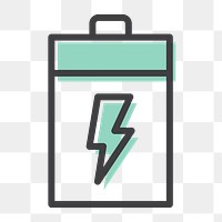 Battery png renewable power icon environmental awareness simple line