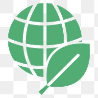 Png sustainable planet icon in flat design