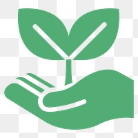 Png sustainable plant icon in flat design