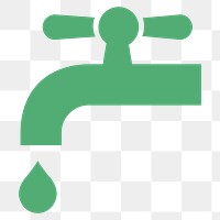 Png water faucet icon for world environment day in flat design