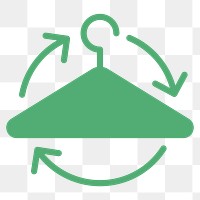 Png recyclable cloth hanger icon global warming reduction in flat design
