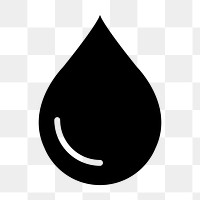 Png water drop icon for business in flat graphic