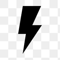 Lightning png icon for business in flat graphic