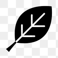 Leaf png environment icon vector in black flat graphic