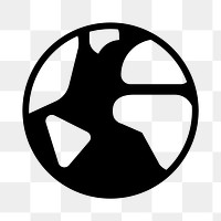 Globe png icon earth day in flat graphic