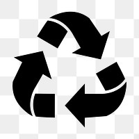 Recycling png icon earth day symbol in flat graphic