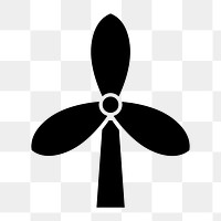 Png wind turbine icon for business in flat graphic