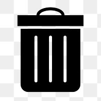 Png trash can icon for business in flat graphic