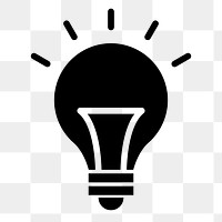 Png light bulb icon for business in flat graphic