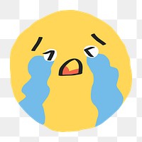 PNG sobbing face sticker cute | Premium PNG Sticker - rawpixel