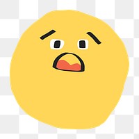 PNG fearful face sticker doodle emoticon icon