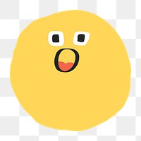 PNG shocked face sticker cute doodle emoji icon