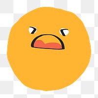 PNG tired face sticker cute doodle emoji icon