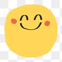 PNG grinning face sticker cute doodle emoticon