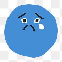 PNG crying face sticker cute doodle emoji icon