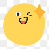 PNG winking face sticker doodle emoticon icon