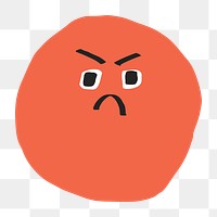 PNG angry face sticker cute doodle emoji icon