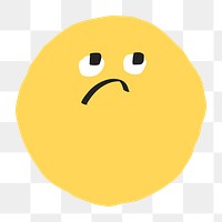 PNG unamused face sticker cute doodle emoji icon