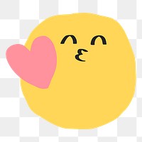 PNG kissing face sticker cute doodle emoticon