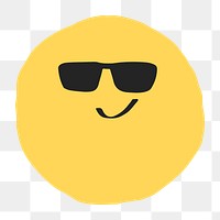 PNG cool face sticker cute doodle emoji icon