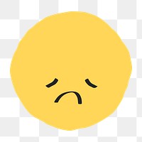 PNG disappointed face sticker cute doodle emoticon