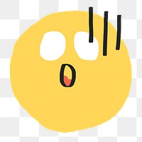 PNG astonished face sticker cute doodle icon