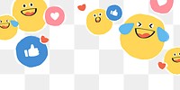 PNG transparent border with cute doodle emoji icons